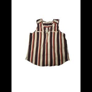 Mileage 3x Stripe Tank With Zipper Front Accent